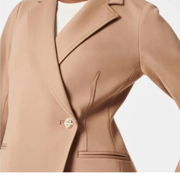 NWT Spanx The Perfect Asymmetrical Blazer Toffee Small - Picture 3 of 7